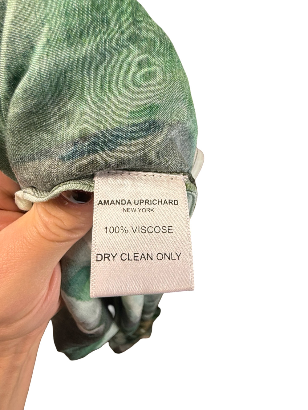 Amanda Uprichard Green Leafy Print Square Neck Maxi Dress - Picture 8 of 10